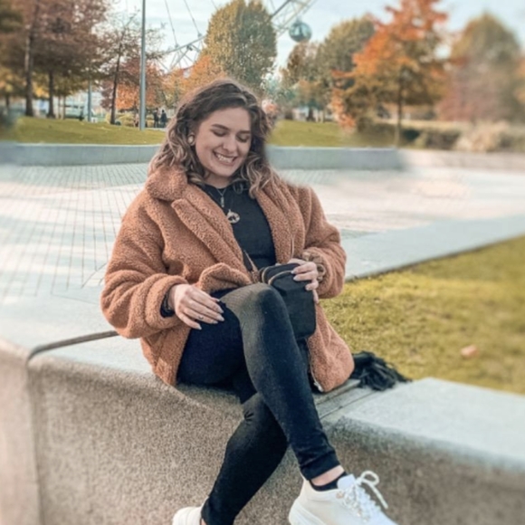 New Faux Fur Soft Fluffy Teddy Bear Sherpa Jacket - Picture 6 of 9